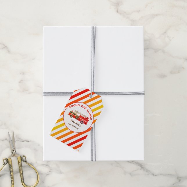 Feuerwehrauto Motor Geburtstag Geschenkanhänger (Mit Garn)