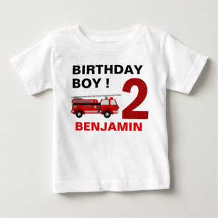 Feuerwehrauto-Thema 2. Geburtstagsfeier Baby T-shirt