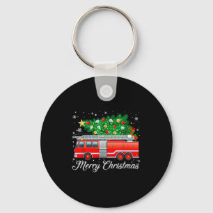 Feuerwehrauto Weihnachtsbaum Lustige Weihnachten P Schlüsselanhänger