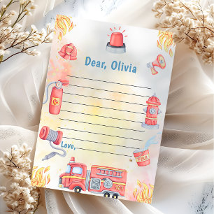 Feuerwehrauto Zeitkapsel Notiz Nachricht Karte