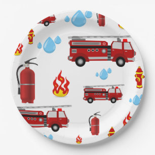 Feuerwehrautos Kinderparty Jungen Papiertücher Pappteller