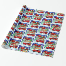 Feuerwehrbahnhof Wintersonne Weihnachten Geschenkpapier