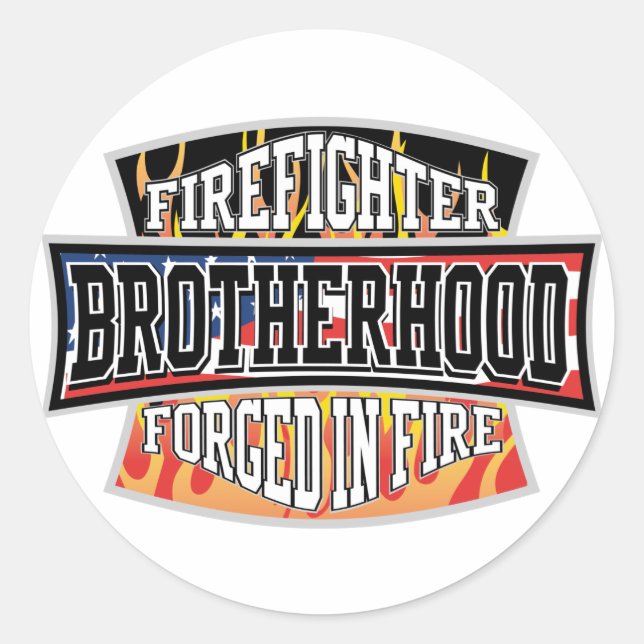 Feuerwehrbruderschaft Runder Aufkleber (Vorderseite)