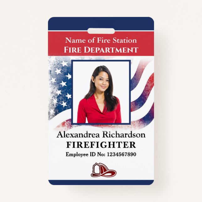 Feuerwehrdienstmitarbeiter Foto-ID-Karte Ausweis (Vorderseite)