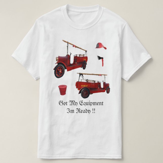 Feuerwehren bereit, zu gehen, T-Shirt (Design vorne)