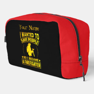 Feuerwehren-Dedication im Gold-Text Waschbeutel