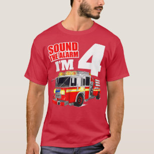 Feuerwehrfahrzeug 4 Jahre alter Feuerwehrmann 4. G T-Shirt