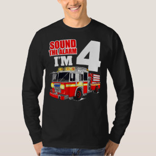 Feuerwehrfahrzeug 4 Jahre alter Feuerwehrmann 4. G T-Shirt