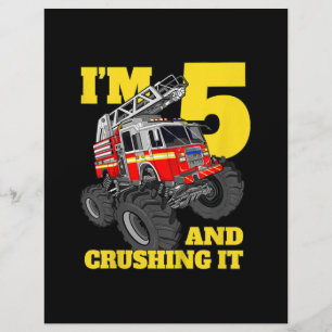 Feuerwehrfahrzeug 5. Geburtstag Junge 5 Brandgesch Flyer