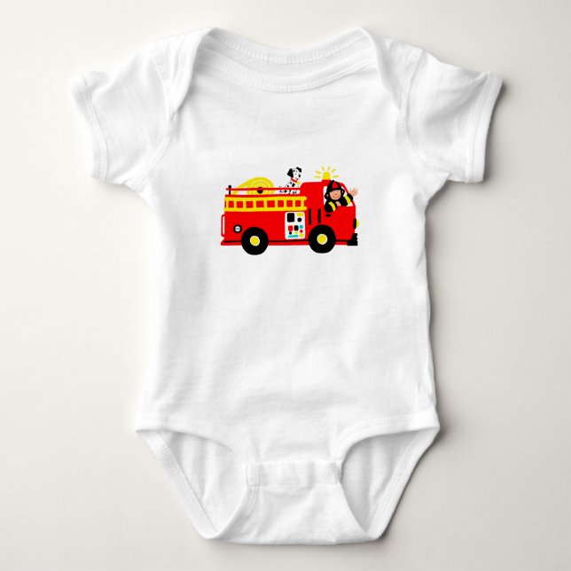 Feuerwehrfahrzeug Baby Strampler (Vorderseite)