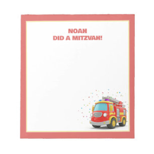 Feuerwehrfahrzeug Fragestellter Personalisiert Mit Notizblock