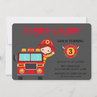 Feuerwehrfahrzeug Kinder Einladung zum Feuerwehrma