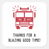 Feuerwehrfahrzeug | Motor Kindergeburtstag Danke
