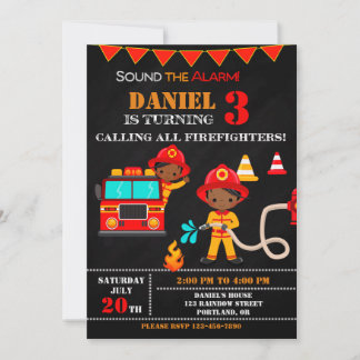 Feuerwehrfahrzeug-Party zum Geburtstag Einladung