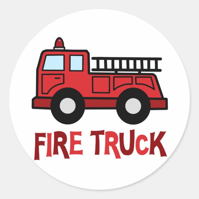 Feuerwehrfahrzeug Runder Aufkleber (Vorderseite)