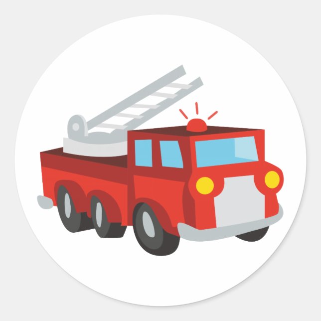 Feuerwehrfahrzeug Runder Aufkleber (Vorderseite)