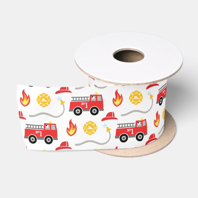 Feuerwehrfahrzeug Satinband (Spule)