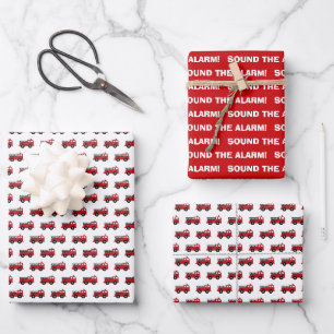 Feuerwehrfahrzeug-Umschlagpapier Geschenkpapier Set