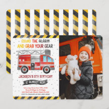 Feuerwehrfahrzeuge Einladungen zum Geburtstag Foto