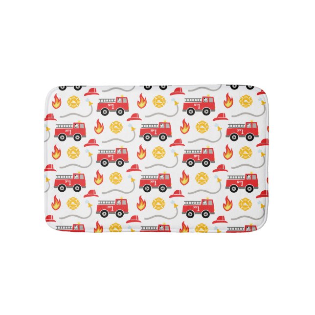 Feuerwehrfahrzeuge Kinder Badematte (Vorderseite)