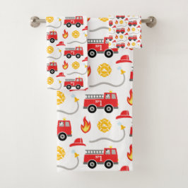 Feuerwehrfahrzeuge Kinder Badhandtuch Set