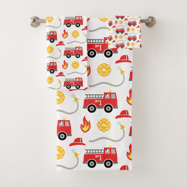 Feuerwehrfahrzeuge Kinder Badhandtuch Set (Insitu)