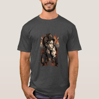 Feuerwehrfamilie Feuerwehrfrau Mama Mutter Tochter T-Shirt