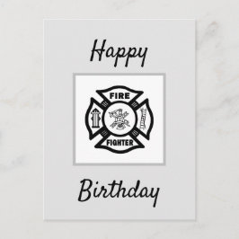 Feuerwehrfeuer Flammen Happy Birthday Postkarte