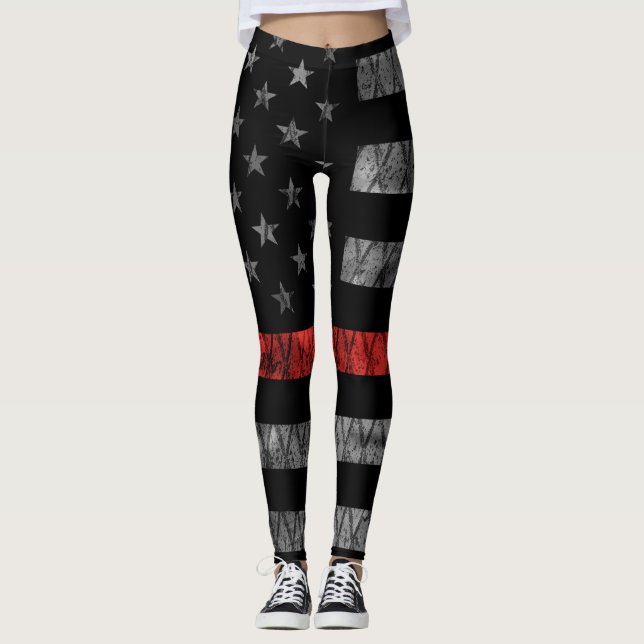 Feuerwehrfeuerflagge Leggings (Vorderseite)