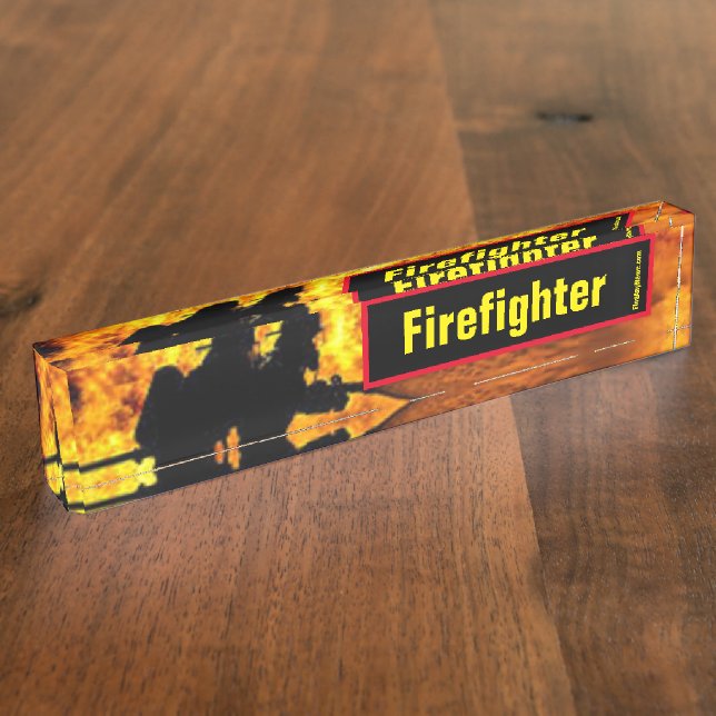 Feuerwehrfeuerflammschild Namensplakette (Seite)