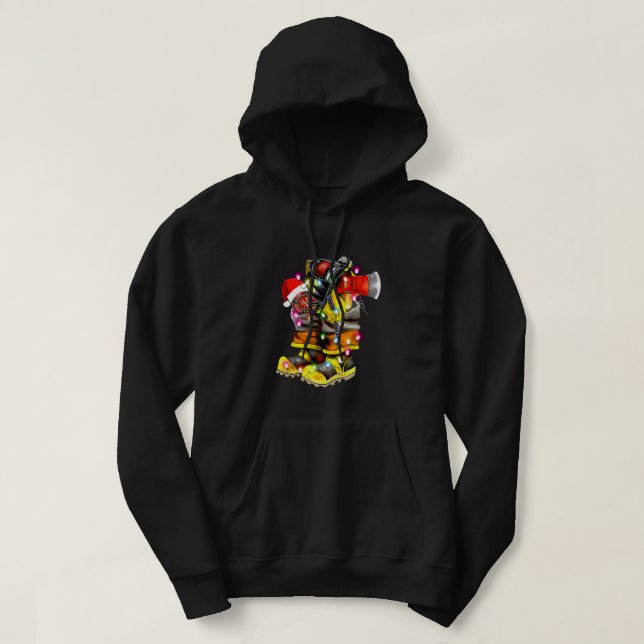 Feuerwehrfeuerschießer Weihnachtslicht Led Xmas Gi Hoodie (Design vorne)