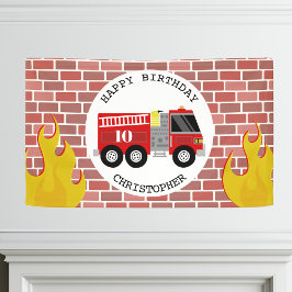 Feuerwehrfeuerwehr Flames Brick Geburtstag Banner