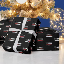 Feuerwehrfeuerwehrhelm der roten Linie - Amerikani Geschenkpapier