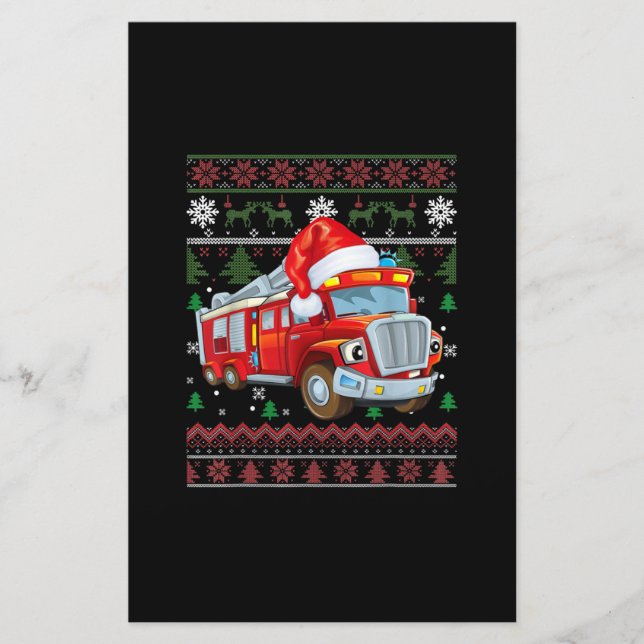 Feuerwehrfeuerwehrmann Weihnachten Niedliche Junge Briefpapier (Vorderseite)