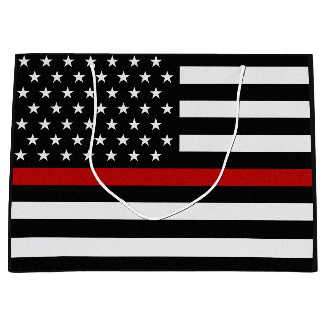 Feuerwehrflagge der Thunfischroten Linie Große Geschenktüte (Vorderseite)