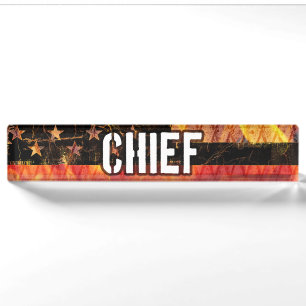 Feuerwehrflagge Namensplakette