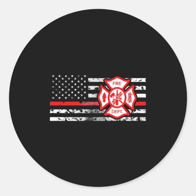 Feuerwehrflagge und Florian-Kreuz Runder Aufkleber (Vorderseite)