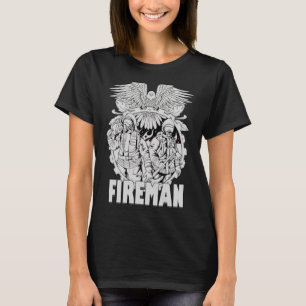 Feuerwehrfrau Amerikanischer Flaggenadler Feuerweh T-Shirt