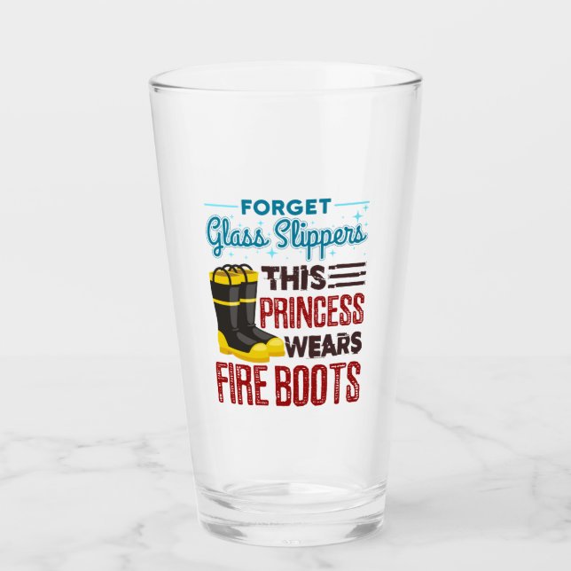 Feuerwehrfrau Diese Prinzessin trägt Feuerstiefel Glas (Vorderseite)