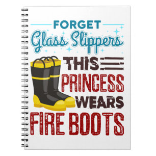 Feuerwehrfrau Diese Prinzessin trägt Feuerstiefel Notizblock