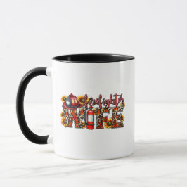 Feuerwehrfrau-EHEFRAU – Sonnenblume Leopard-Flamme Tasse