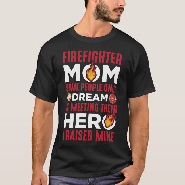 Feuerwehrfrau Mama Feuerwehrmänner Son Mütter Tag  T-Shirt (Vorderseite)