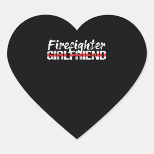 Feuerwehrfrau Thin Red Line Feuerwehrfrau Herz-Aufkleber