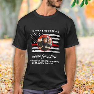 Feuerwehrgedächtnis gefallen Fireman Thin Red Line T-Shirt