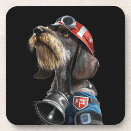 Feuerwehrhahn Dackel Hund Getränkeuntersetzer