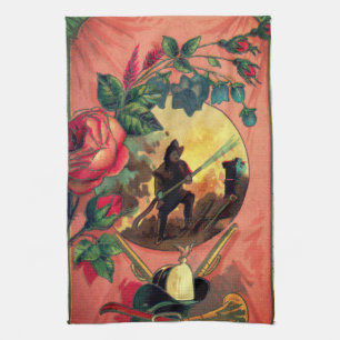 Feuerwehrhandtuch-Kunst der 1880er Jahre Handtuch