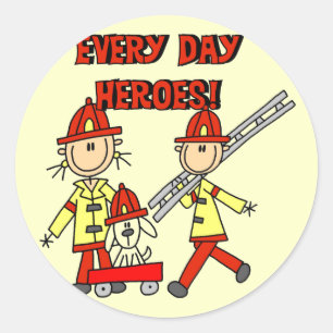 Feuerwehrhelden T-Shirts und Geschenke Runder Aufkleber