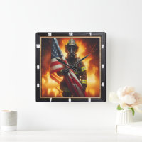 Feuerwehrheldin des amerikanischen Flaggenschutzes
