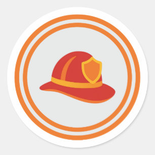 Feuerwehrhelm-Aufkleber Runder Aufkleber