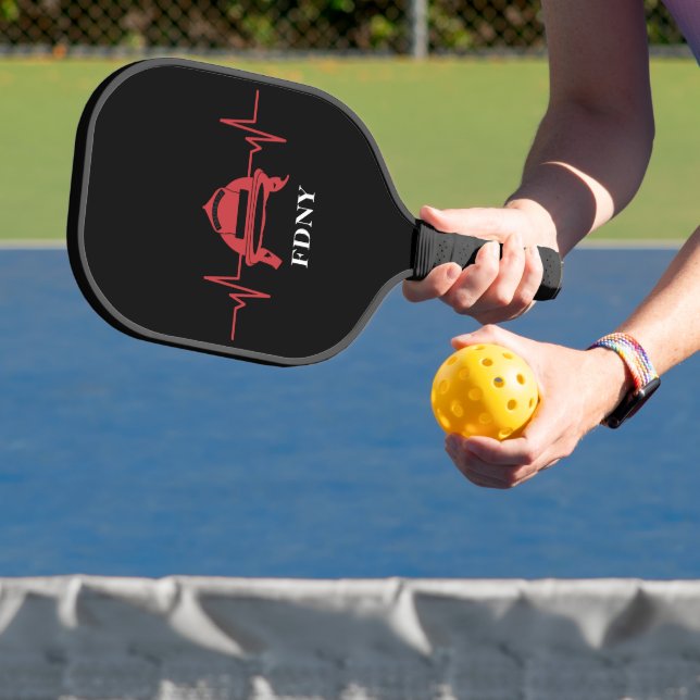 Feuerwehrhelm Heartbeat Personalisiert Pickleball Schläger (InSitu)